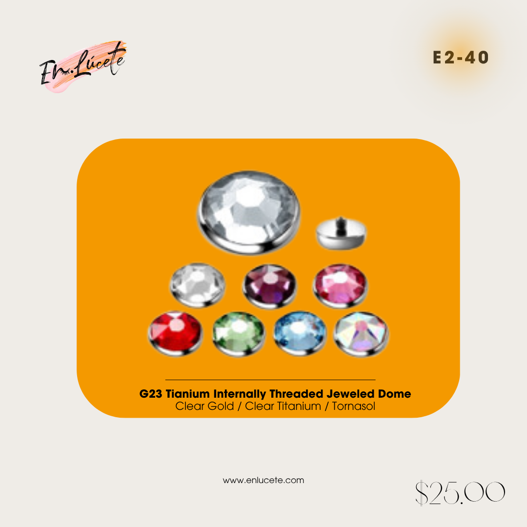 E2-40 G23 Tianium Internally Threaded Jeweled Dome